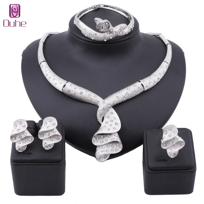 Set de bijuterii cu margele africane pentru femei, auriu, cristal colorat, colier, colier, cercei, inel, set de bijuterii italian