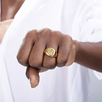Пръстени с начална буква AZ за жени Готически масивен широк мъжки пръстен с азбука от неръждаема стомана 2022 г. Модерни бижута за сватбени двойки anillos
