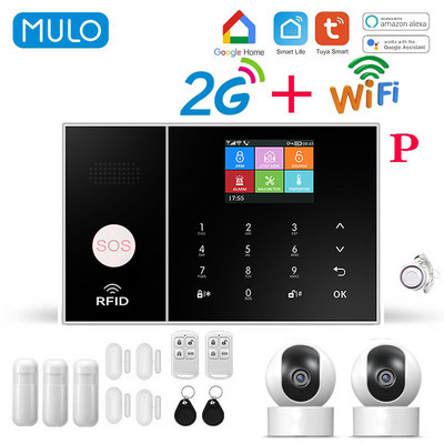 Sistem de alarmă MULO Wifi GSM pentru kit de sistem antiefracție de securitate fără fir pentru casă 2G Smart Life Control aplicația Tuya funcționează cu Alexa