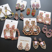 Ztech coreeană dulce roz vintage cercei cu picătură de cristal Bling cercei lungi brincos pendientes bijuterii de declarație cu ridicata Bijoux