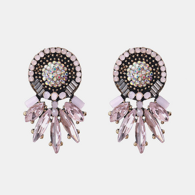Ztech coreeană dulce roz vintage cercei cu picătură de cristal Bling cercei lungi brincos pendientes bijuterii de declarație cu ridicata Bijoux