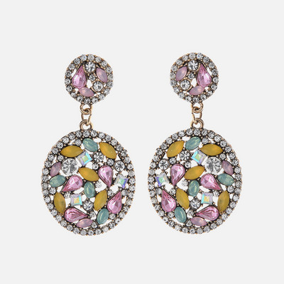 Ztech coreeană dulce roz vintage cercei cu picătură de cristal Bling cercei lungi brincos pendientes bijuterii de declarație cu ridicata Bijoux