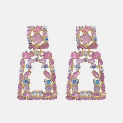 Ztech coreeană dulce roz vintage cercei cu picătură de cristal Bling cercei lungi brincos pendientes bijuterii de declarație cu ridicata Bijoux