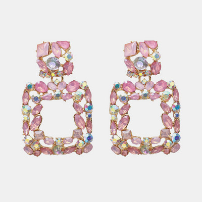 Ztech coreeană dulce roz vintage cercei cu picătură de cristal Bling cercei lungi brincos pendientes bijuterii de declarație cu ridicata Bijoux