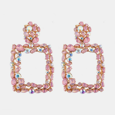 Ztech coreeană dulce roz vintage cercei cu picătură de cristal Bling cercei lungi brincos pendientes bijuterii de declarație cu ridicata Bijoux