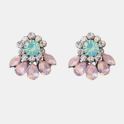 Ztech coreeană dulce roz vintage cercei cu picătură de cristal Bling cercei lungi brincos pendientes bijuterii de declarație cu ridicata Bijoux