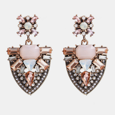 Ztech coreeană dulce roz vintage cercei cu picătură de cristal Bling cercei lungi brincos pendientes bijuterii de declarație cu ridicata Bijoux