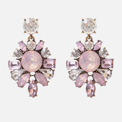Ztech coreeană dulce roz vintage cercei cu picătură de cristal Bling cercei lungi brincos pendientes bijuterii de declarație cu ridicata Bijoux
