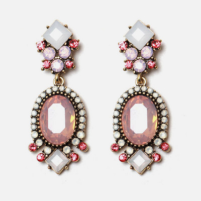 Ztech coreeană dulce roz vintage cercei cu picătură de cristal Bling cercei lungi brincos pendientes bijuterii de declarație cu ridicata Bijoux