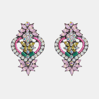 Ztech coreeană dulce roz vintage cercei cu picătură de cristal Bling cercei lungi brincos pendientes bijuterii de declarație cu ridicata Bijoux