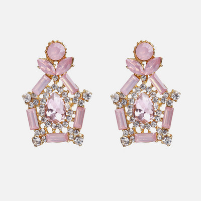 Ztech coreeană dulce roz vintage cercei cu picătură de cristal Bling cercei lungi brincos pendientes bijuterii de declarație cu ridicata Bijoux