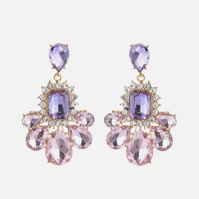 Ztech coreeană dulce roz vintage cercei cu picătură de cristal Bling cercei lungi brincos pendientes bijuterii de declarație cu ridicata Bijoux