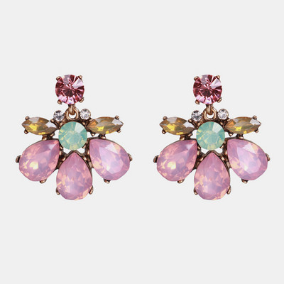 Ztech coreeană dulce roz vintage cercei cu picătură de cristal Bling cercei lungi brincos pendientes bijuterii de declarație cu ridicata Bijoux