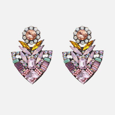 Ztech coreeană dulce roz vintage cercei cu picătură de cristal Bling cercei lungi brincos pendientes bijuterii de declarație cu ridicata Bijoux