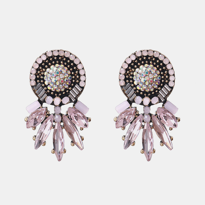 Ztech coreeană dulce roz vintage cercei cu picătură de cristal Bling cercei lungi brincos pendientes bijuterii de declarație cu ridicata Bijoux