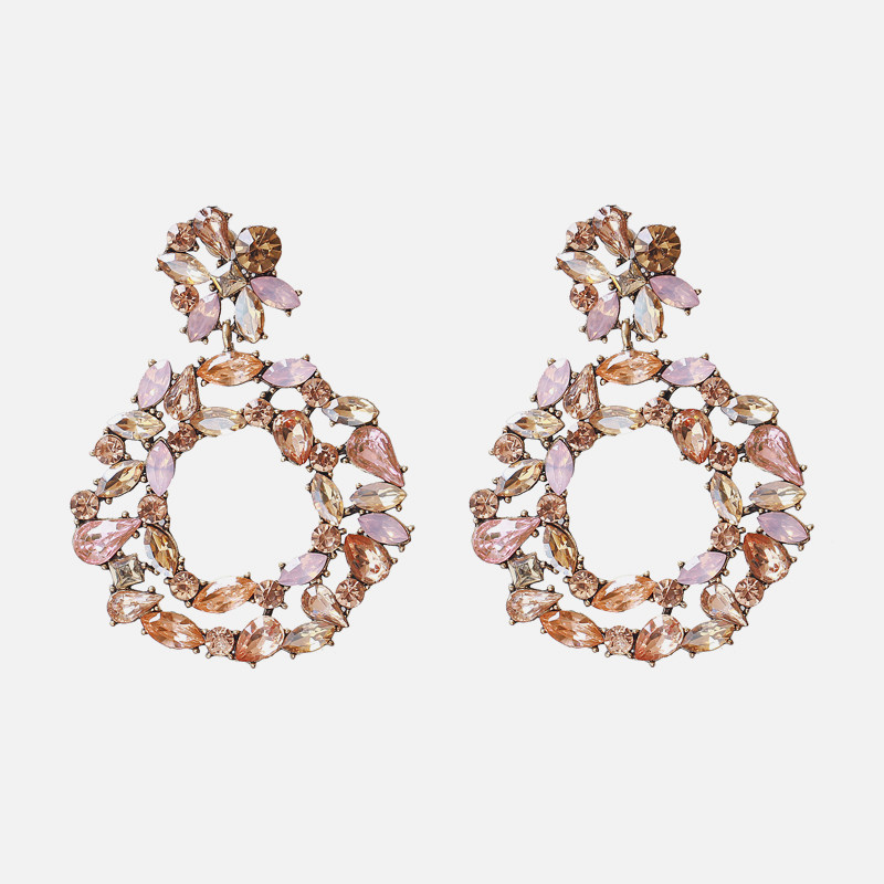 Ztech coreeană dulce roz vintage cercei cu picătură de cristal Bling cercei lungi brincos pendientes bijuterii de declarație cu ridicata Bijoux