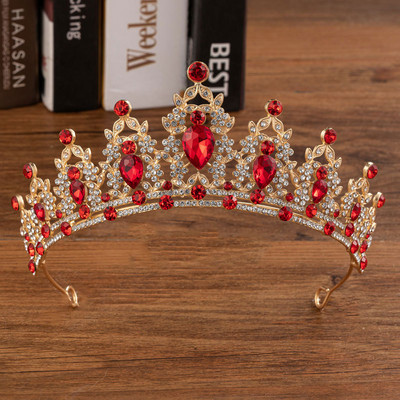 KMVEXO Seturi de bijuterii pentru costume de lux, margele de cristal, colier cu strasuri florale, cercei, diademe, set de bijuterii pentru nunta