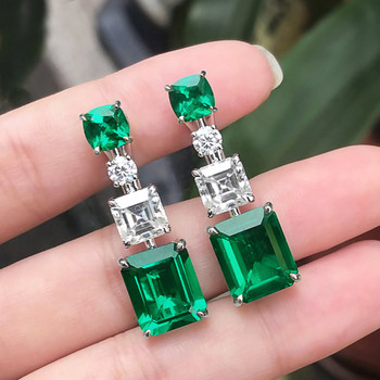 Huitan Newly Green White Stud Earrings Women Graceful Female Wemaniversary Gifts Noble Lady\'s Party Jewelry Drop Shipping