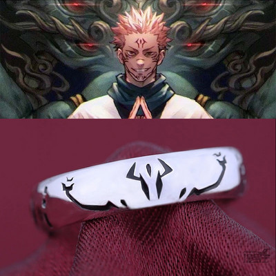 Demon Slayer Kamamon Tanjiro Inel Bijuterii feminine Cadou inspirat anime Inel cu bandă deschisă Ajustabil Cosplay Kimetsu No Yaiba Bijuterii