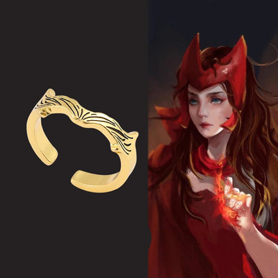 Demon Slayer Kamamon Tanjiro Inel Bijuterii feminine Cadou inspirat anime Inel cu bandă deschisă Ajustabil Cosplay Kimetsu No Yaiba Bijuterii