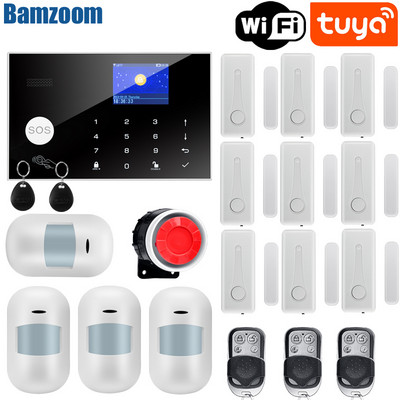 Bezdrôtový GSM alarm Tuya 433MHz, WiFi, Domáci bezdrôtový alarm proti vlámaniu, Aplikácia Tuya/Smart Life kompatibilná s Alexa Google Home