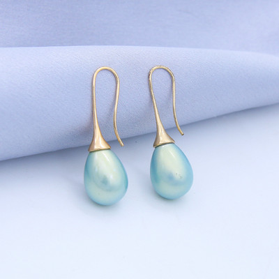 White Teardrop Simulation Pearl Earrings Dangle For Women Baroque Palace Style Jewelry Long Temperament Hook Απλά σκουλαρίκια