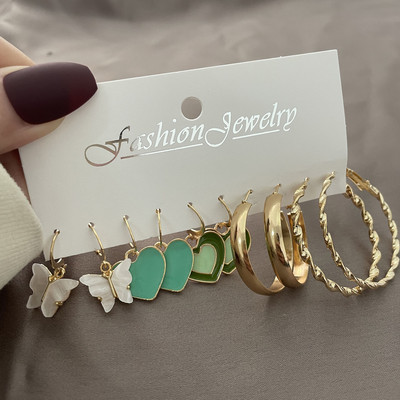 Koreai kifinomult nagykereskedelmi divat fülbevaló fényes strassz utánzat gyöngy karika fülbevaló kiegészítők női boho dekor