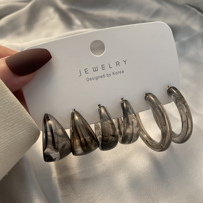 Koreai kifinomult nagykereskedelmi divat fülbevaló fényes strassz utánzat gyöngy karika fülbevaló kiegészítők női boho dekor