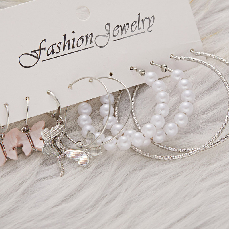 Koreai kifinomult nagykereskedelmi divat fülbevaló fényes strassz utánzat gyöngy karika fülbevaló kiegészítők női boho dekor