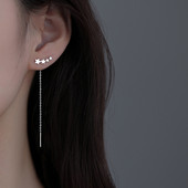 2022 Trend Long Tassel Chain Climb Star Heart Beads Κρεμαστά σκουλαρίκια σταγόνα γυναικεία ίσια κρεμαστά σκουλαρίκια Μόδα κοσμήματα