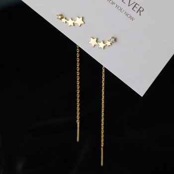 2022 Trend Long Tassel Chain Climb Star Heart Beads Κρεμαστά σκουλαρίκια σταγόνα γυναικεία ίσια κρεμαστά σκουλαρίκια Μόδα κοσμήματα