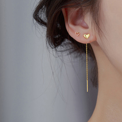 2022 Trend Long Tassel Chain Climb Star Heart Beads Κρεμαστά σκουλαρίκια σταγόνα γυναικεία ίσια κρεμαστά σκουλαρίκια Μόδα κοσμήματα