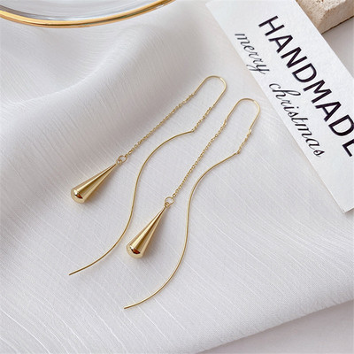 2022 Trend Long Tassel Chain Climb Star Heart Beads Κρεμαστά σκουλαρίκια σταγόνα γυναικεία ίσια κρεμαστά σκουλαρίκια Μόδα κοσμήματα