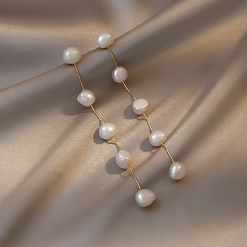 Κορεάτικη μόδα Απλό μπαρόκ μαργαριτάρι μακριά σκουλαρίκια με φούντα για γυναικεία γοτθικά κοσμήματα σετ αξεσουάρ γάμου για κορίτσια