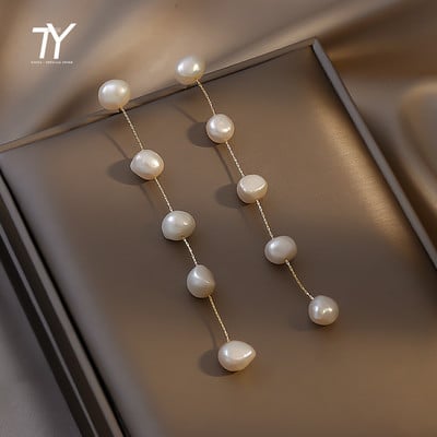 Moda coreeană, simplu, baroc, perle, cercei lungi cu ciucuri, pentru femei, gotice, bijuterii elegante pentru fete, set pentru petrecerea de nuntă, accesorii