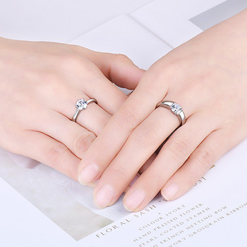 Κλασικά Δαχτυλίδι Ζευγαριού για Άντρες Γυναικεία CZ Stone Trendy Wedding Lovers\' Ring κοσμήματα Ρομαντικό αξεσουάρ δαχτυλίδι για την ημέρα του Αγίου Βαλεντίνου