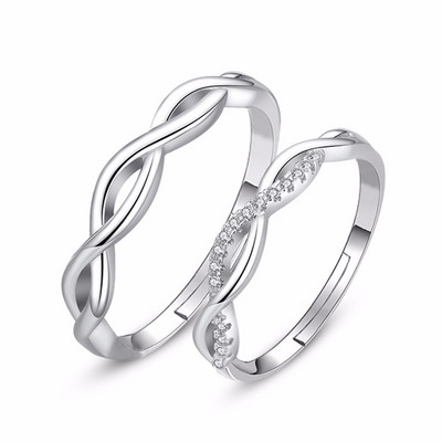 Inele de cuplu clasice pentru bărbați, femei, piatră CZ, inel la modă pentru iubitorii de nuntă, bijuterii, accesoriu pentru inel cadou romantic de Ziua Îndrăgostiților