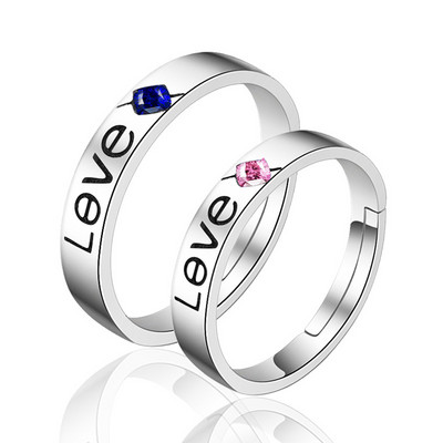Inele de cuplu clasice pentru bărbați, femei, piatră CZ, inel la modă pentru iubitorii de nuntă, bijuterii, accesoriu pentru inel cadou romantic de Ziua Îndrăgostiților