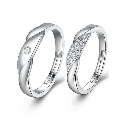 Inele de cuplu clasice pentru bărbați, femei, piatră CZ, inel la modă pentru iubitorii de nuntă, bijuterii, accesoriu pentru inel cadou romantic de Ziua Îndrăgostiților
