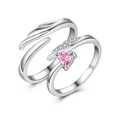 Inele de cuplu clasice pentru bărbați, femei, piatră CZ, inel la modă pentru iubitorii de nuntă, bijuterii, accesoriu pentru inel cadou romantic de Ziua Îndrăgostiților