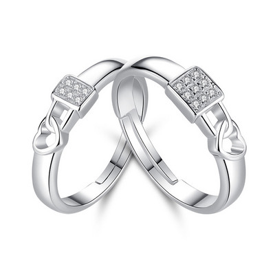 Inele de cuplu clasice pentru bărbați, femei, piatră CZ, inel la modă pentru iubitorii de nuntă, bijuterii, accesoriu pentru inel cadou romantic de Ziua Îndrăgostiților