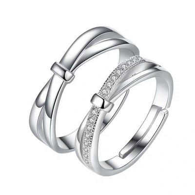 Inele de cuplu clasice pentru bărbați, femei, piatră CZ, inel la modă pentru iubitorii de nuntă, bijuterii, accesoriu pentru inel cadou romantic de Ziua Îndrăgostiților