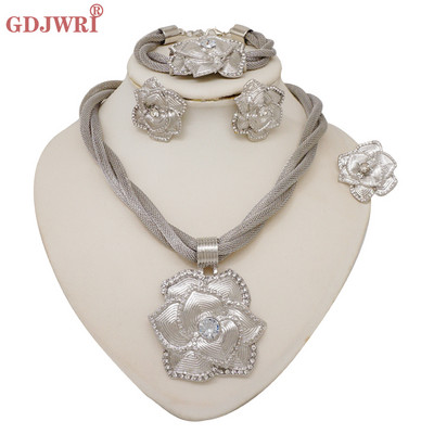 Dubajaus Indijos aukso spalvos karoliai apyrankės auskarai žiedai papuošalų rinkiniai moterims Etiopijos Nigerijos nuotakos vestuvių papuošalai Dovanos