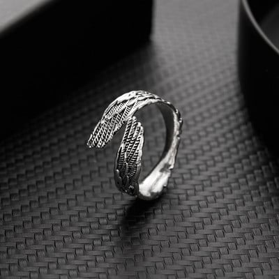 Inel cu fluture de culoare argintie vintage pentru femei Accesorii versatile pentru fete de modă bufniță aripă de înger animale inele neregulate bijuterii