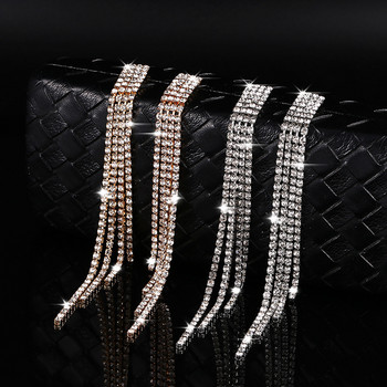 2022 Νέα πολυτελή κρυστάλλινα σκουλαρίκια με φούντα για γυναίκες Νυφικά κρεμαστά σκουλαρίκια Δώρα γάμου με κοσμήματα