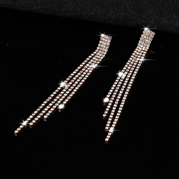 2022 Νέα πολυτελή κρυστάλλινα σκουλαρίκια με φούντα για γυναίκες Νυφικά κρεμαστά σκουλαρίκια Δώρα γάμου με κοσμήματα