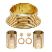 LZHLQ African Style Statement nyaklánc ötvözet fülbevaló nőknek Bohemia vintage gallér női karkötők nagy divat ékszerek