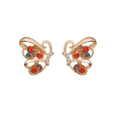 Cercei cu flori de cristal opal roz de modă pentru femei, cercei cu șuruburi geometrice, eleganti, retro, pentru petrecere, cadou de bijuterii de nuntă