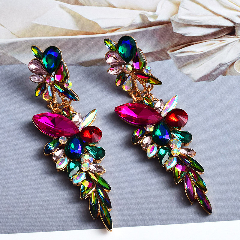 Cercei cu picătură lungi, clasici, colorați, cu cristale, de înaltă calitate, pandantiv vintage, accesorii de bijuterii din metal pentru femei