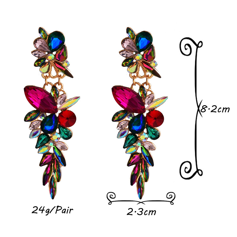 Cercei cu picătură lungi, clasici, colorați, cu cristale, de înaltă calitate, pandantiv vintage, accesorii de bijuterii din metal pentru femei